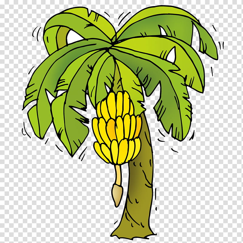 Banana Leaf, Fruit, Plants, Berries, Yellow, Tree, Flora, Food transparent background PNG clipart