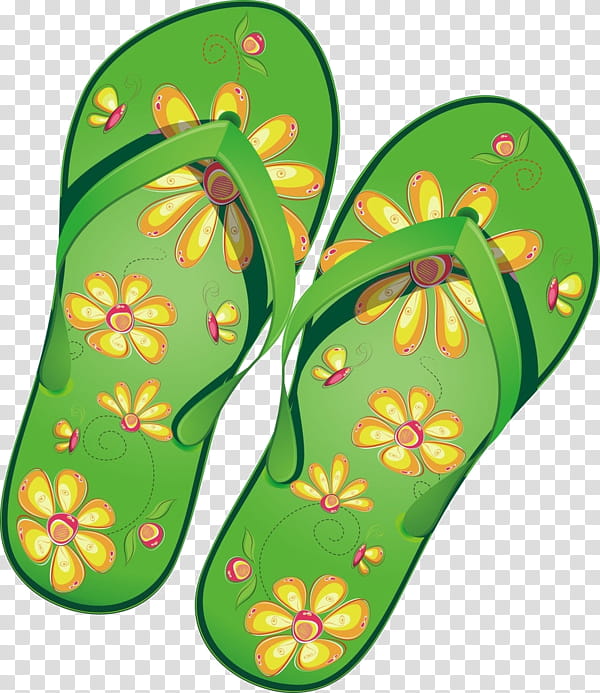 Green Leaf, Slipper, Flipflops, Footwear, Flip Flops, Shoe, Yellow, Outdoor Shoe transparent background PNG clipart