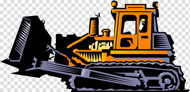 Bulldozer Vehicle, Construction, Heavy Machinery, Tractor, Loader, Industry, Business, Cartoon transparent background PNG clipart