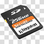 Some media audio icons, , black Kingston SD  MB card transparent background PNG clipart