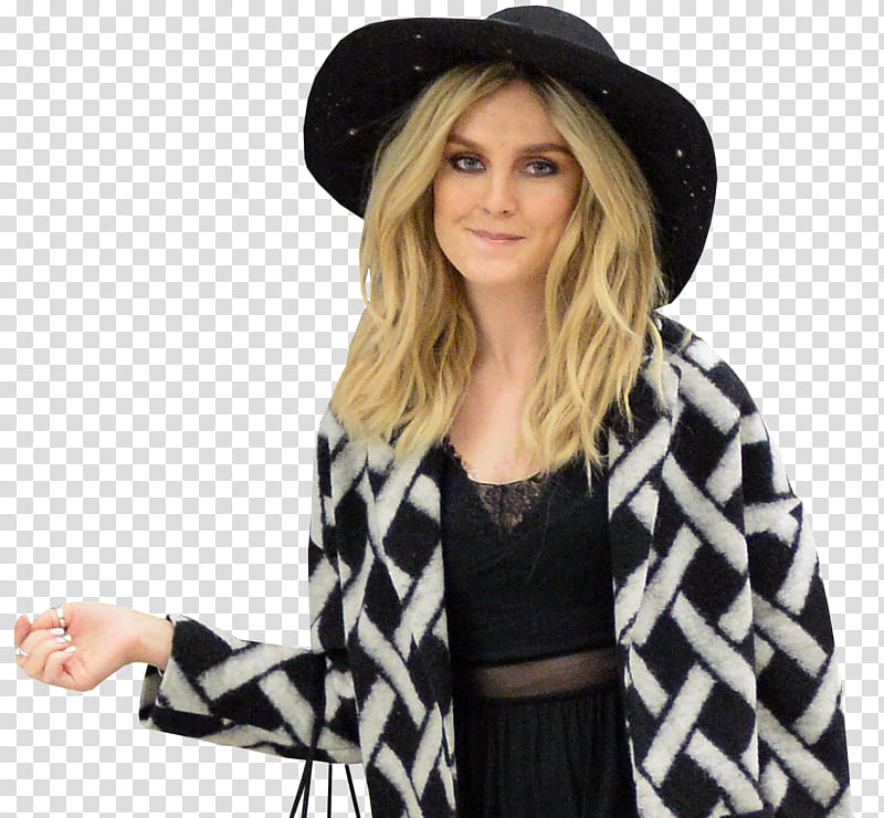 Perrie Edwards, woman wearing hat and coat transparent background PNG ...
