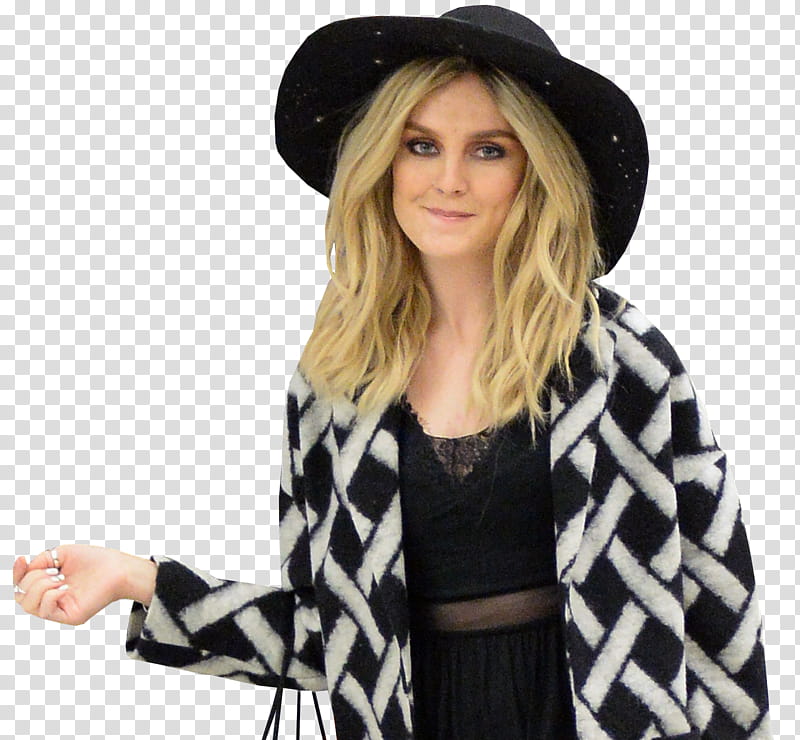 Perrie Edwards, woman wearing hat and coat transparent background PNG clipart