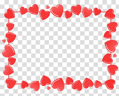 love, red hearts frame transparent background PNG clipart