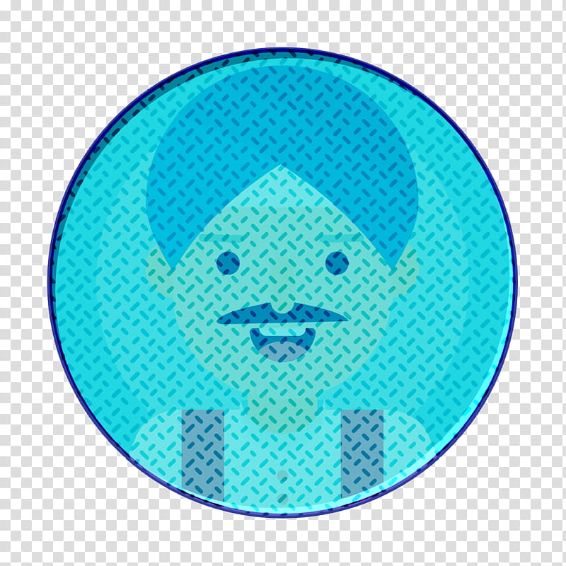 indian icon man icon sikh icon, Aqua, Turquoise, Blue, Teal, Circle, Smile transparent background PNG clipart