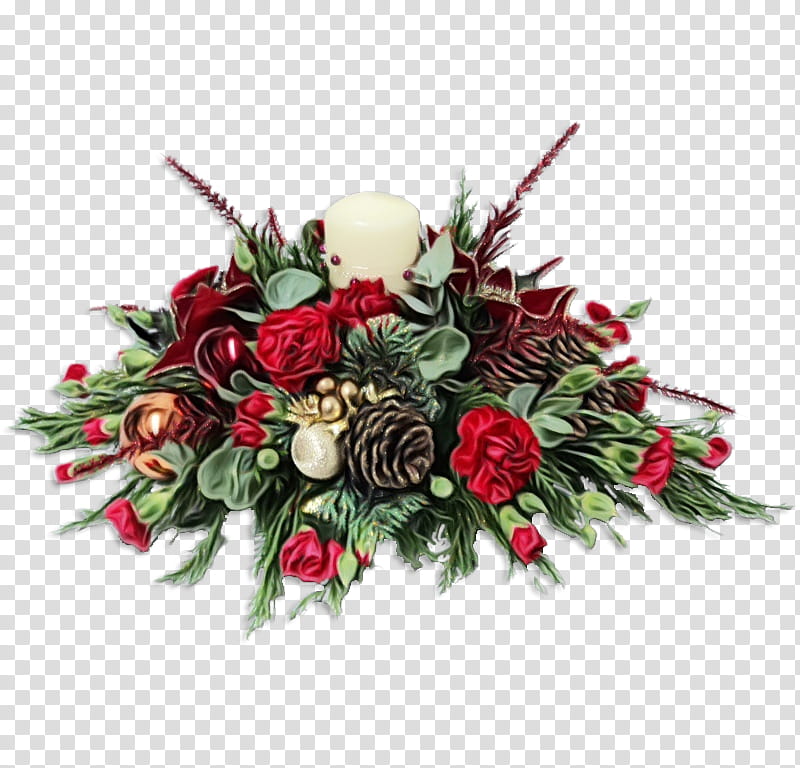 Red Christmas Ornament, Watercolor, Paint, Wet Ink, Floral Design, Flower, Cut Flowers, Flower Bouquet transparent background PNG clipart