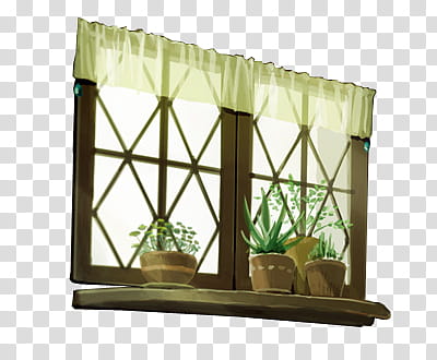 Little, plants near window illustration transparent background PNG clipart