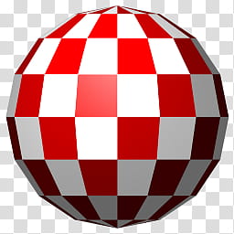 Amiga Boing Ball Icons Set, AmigaBoingBallFlatSidedShaded-, red and white checked ball transparent background PNG clipart