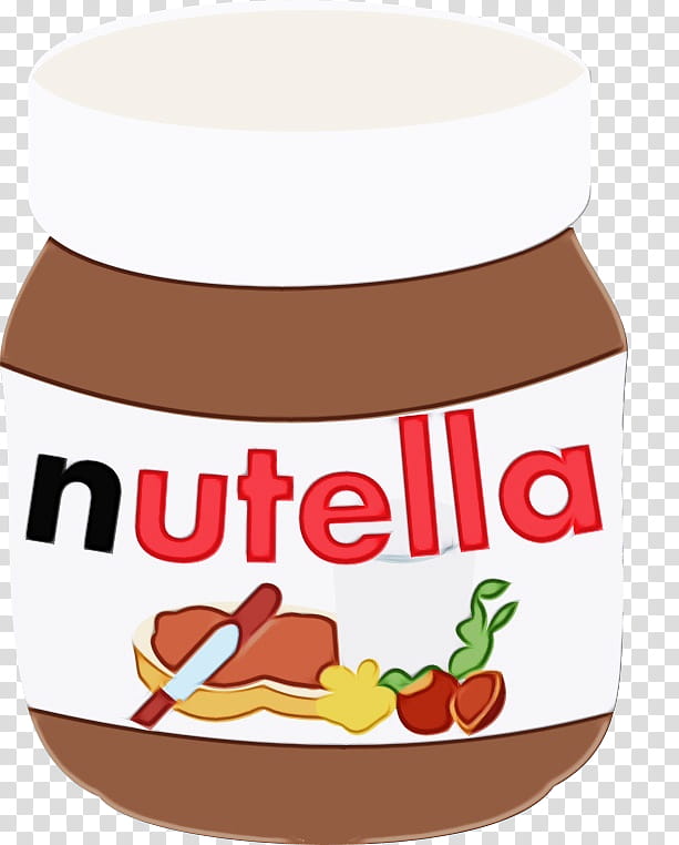 Chocolate, Nutella, Chocolate Spread, Food, Nutella 200 G, Nutella Hazelnut Spread, Drawing, Superfruit transparent background PNG clipart