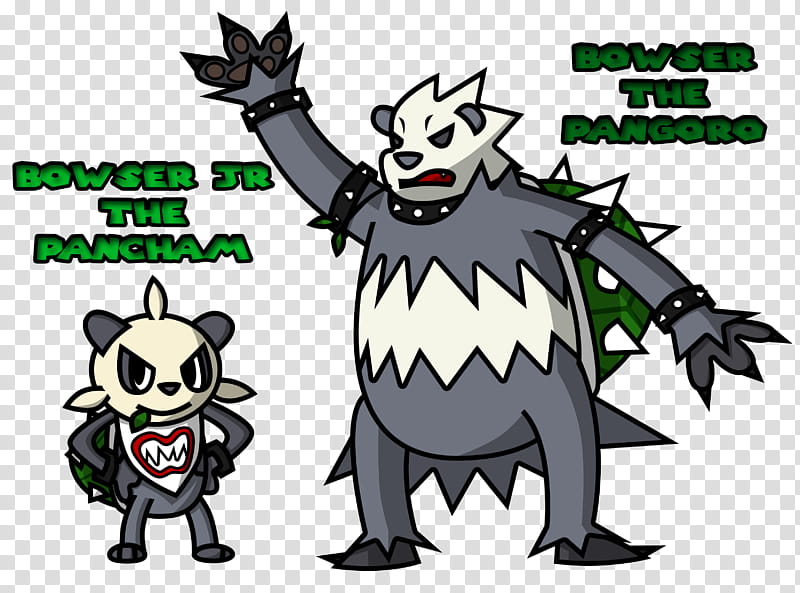 Bowser the Pangoro and Bowser Jr the Pancham transparent background PNG clipart