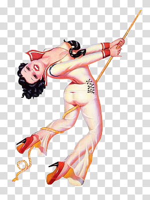 female acrobat hanging from a rope painting transparent background PNG clipart