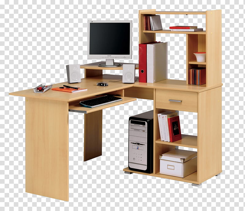 computer set on desk transparent background PNG clipart