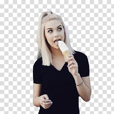 Amanda Steele, woman eating ice cream transparent background PNG clipart