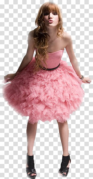 Bella Thorne, standing woman in pink dress transparent background PNG clipart