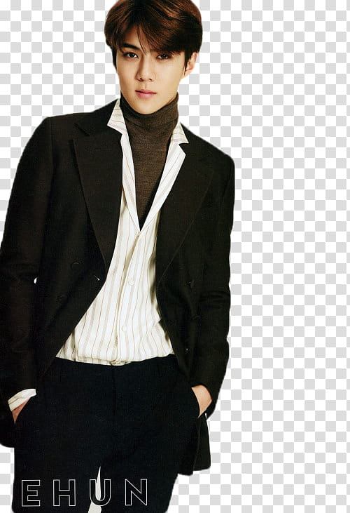 Sehun EXO S, men's black formal suit jacket transparent background PNG clipart