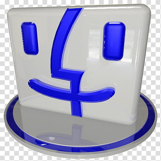 white and blue icon set , finder blue, macOS Finder logo transparent background PNG clipart