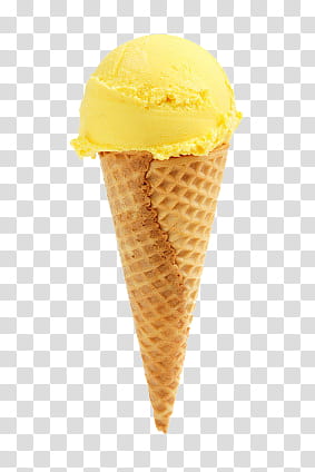 yellow ice cream in cone illustratoin transparent background PNG clipart