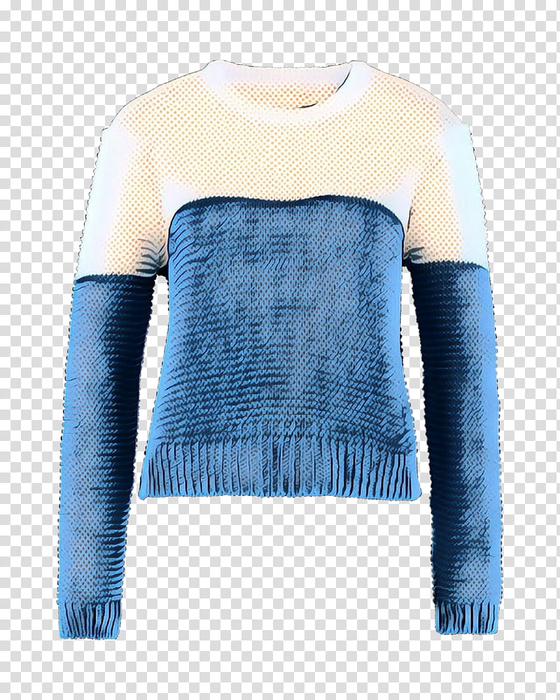 clothing blue sleeve sweater outerwear, Pop Art, Retro, Vintage, Wool, Shoulder, Arm, Longsleeved Tshirt transparent background PNG clipart