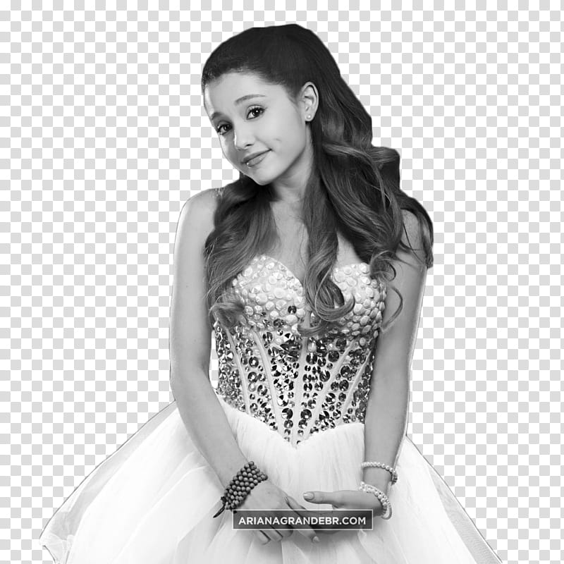 Ariana Grande , woman smiling while wearing sweetheart neckline dress transparent background PNG clipart