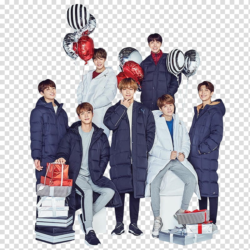 BTS PUMA KR, -member boy band transparent background PNG clipart