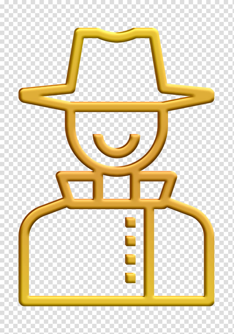 Crime icon Agent icon Detective icon, Yellow, Furniture transparent background PNG clipart