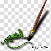 Lost Found Gimp Freetype, brown paint brush and green lizard transparent background PNG clipart