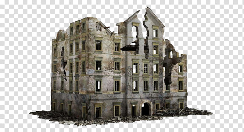 Ruin building , wrecked building transparent background PNG clipart