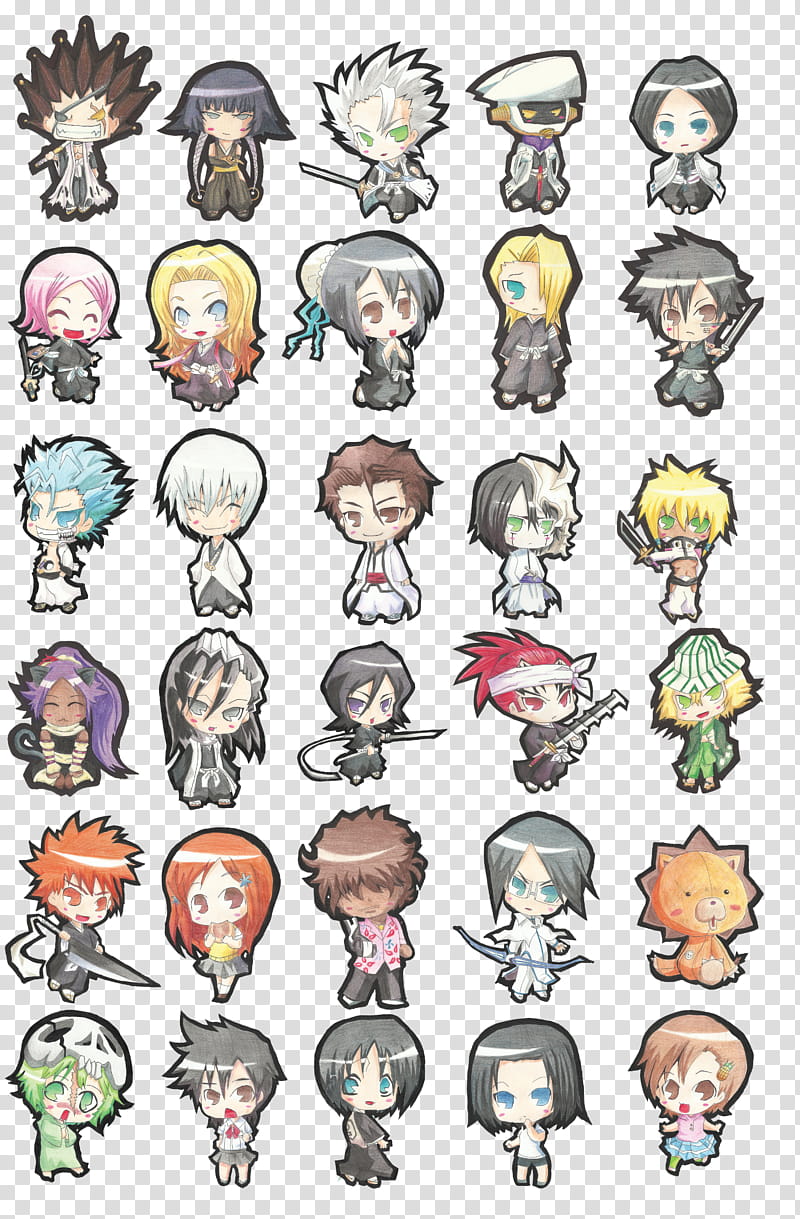 Bleach Chibi Collection, chibi fan arts transparent background PNG clipart