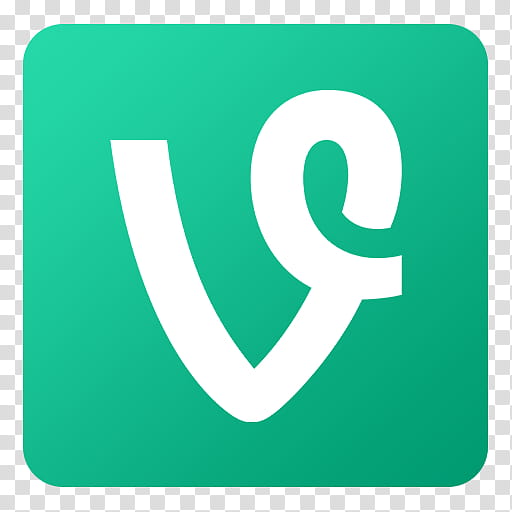Flat Gradient Social Media Icons, Vine, teal and white logo transparent background PNG clipart