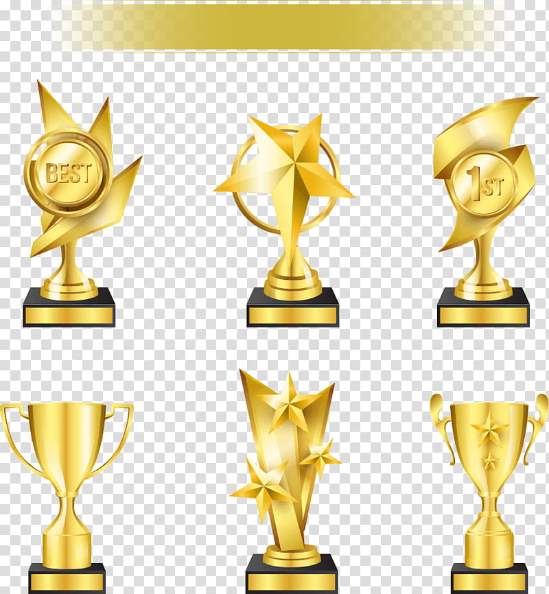 Trophy, Gold, Yellow, Award, Line transparent background PNG clipart