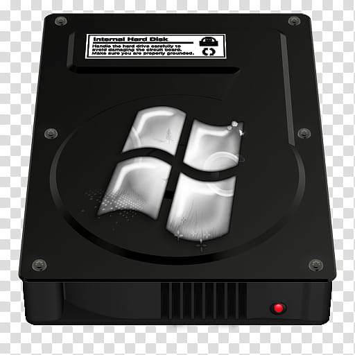 Red Icon for Mac, Black HardDrive-Windows OS, black internet hard disk transparent background PNG clipart