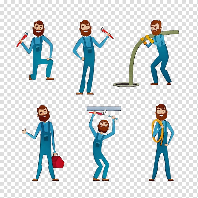 standing human line electric blue team, Working Cartoon, Watercolor, Paint, Wet Ink transparent background PNG clipart