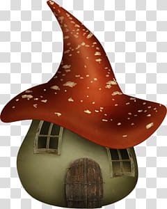 red and beige mushroom house transparent background PNG clipart