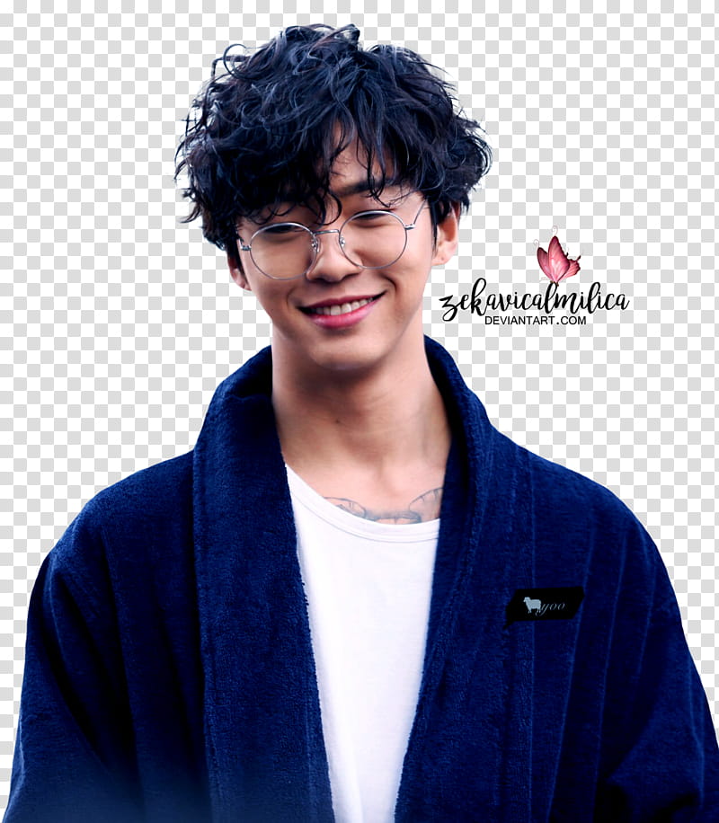 B A P Yongguk , men's blue bathrobe transparent background PNG clipart