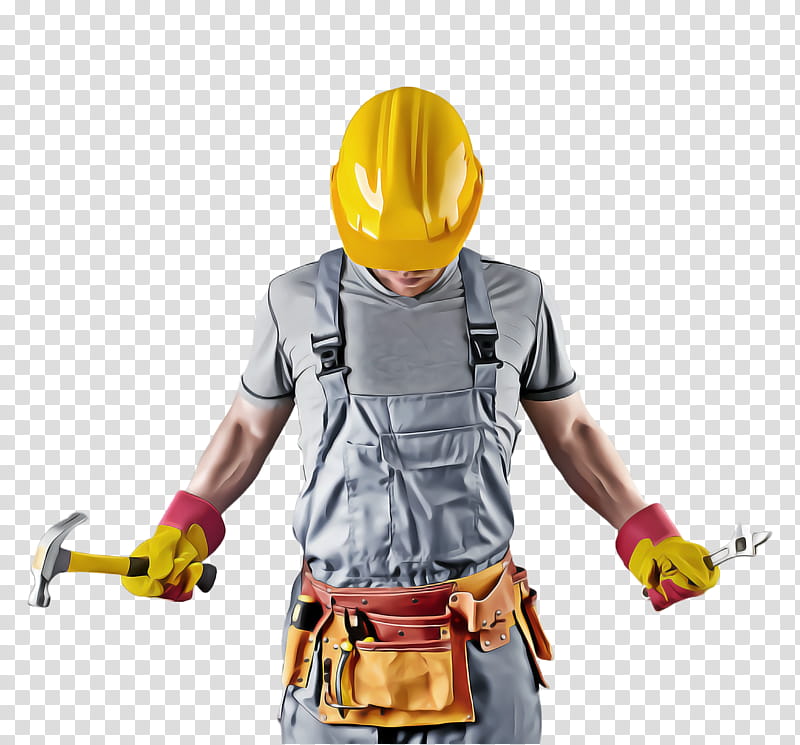 yellow personal protective equipment construction worker hard hat workwear, Helmet, Headgear, Action Figure, Costume transparent background PNG clipart