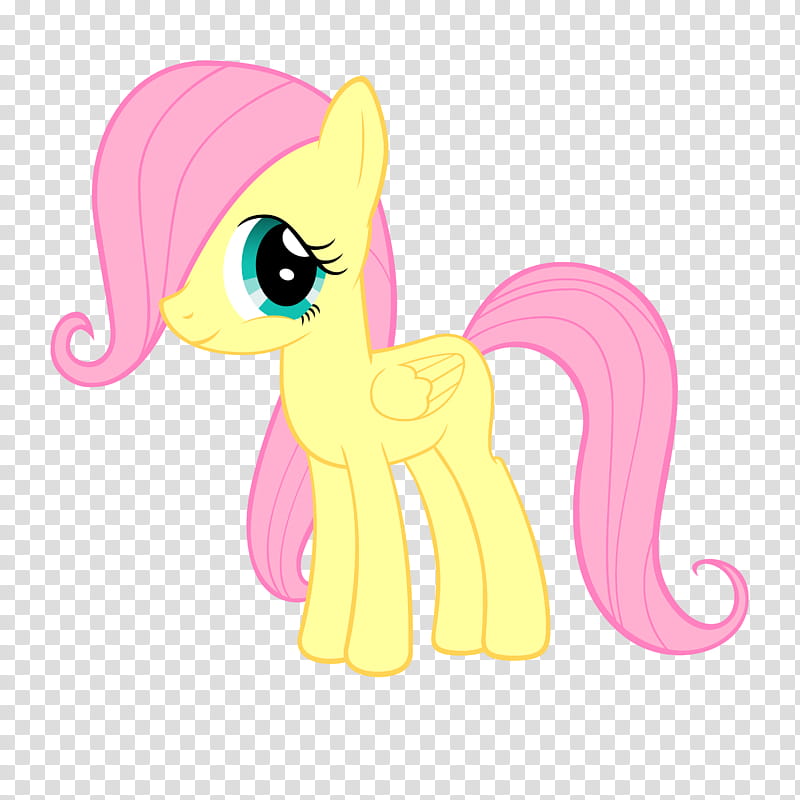 Filly Fluttershy, yellow and pink pony art transparent background PNG clipart