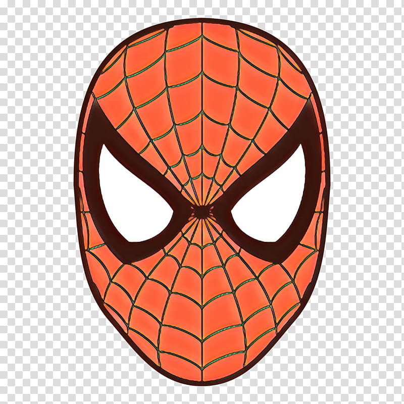 Spider-man, Cartoon, Spiderman, Face, Orange, Mask, Red, Fictional Character transparent background PNG clipart