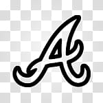 Minimal JellyLock, black Atlanta Braves logo transparent background PNG  clipart