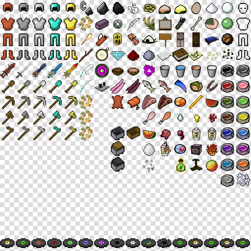 Minecraft Okami Items, assorted icons transparent background PNG clipart