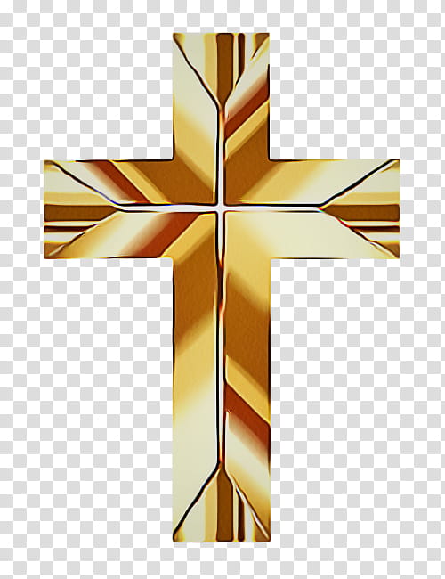 cross religious item symbol yellow material property transparent background PNG clipart