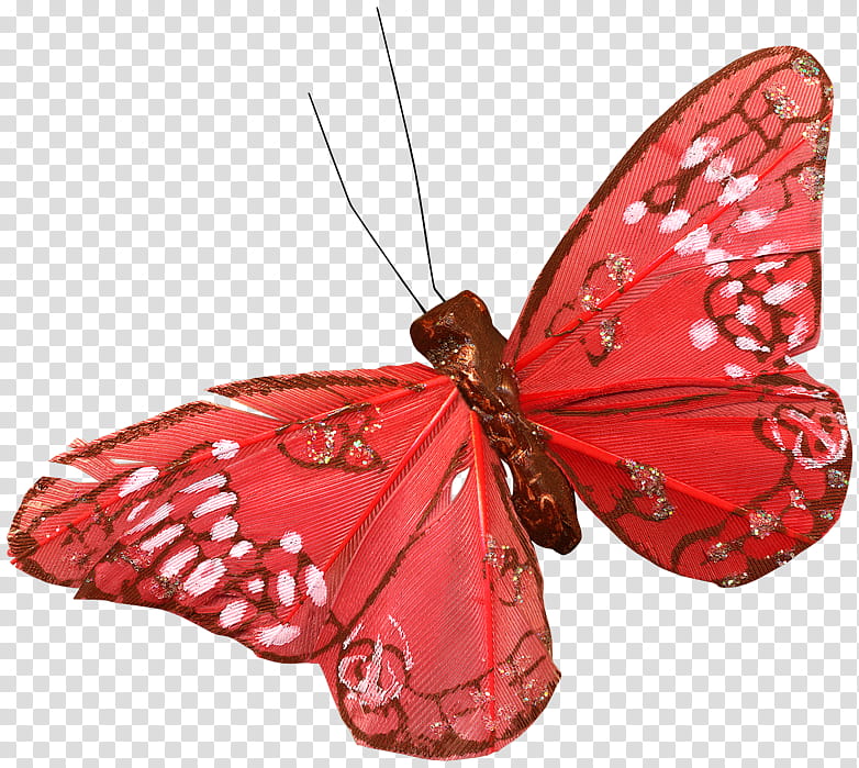 red butterfly artwork on blue background transparent background PNG clipart