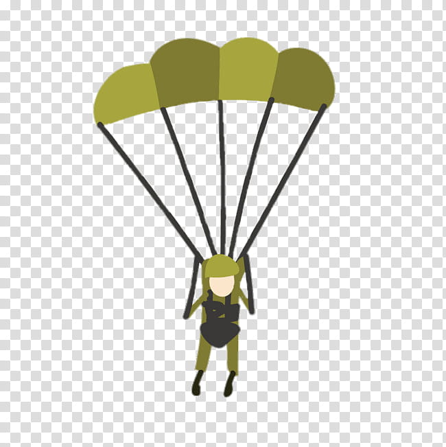 Parachute Parachute, Parachuting, Military, Paratrooper, Highaltitude Military Parachuting, Skydiver, Yellow, Green transparent background PNG clipart