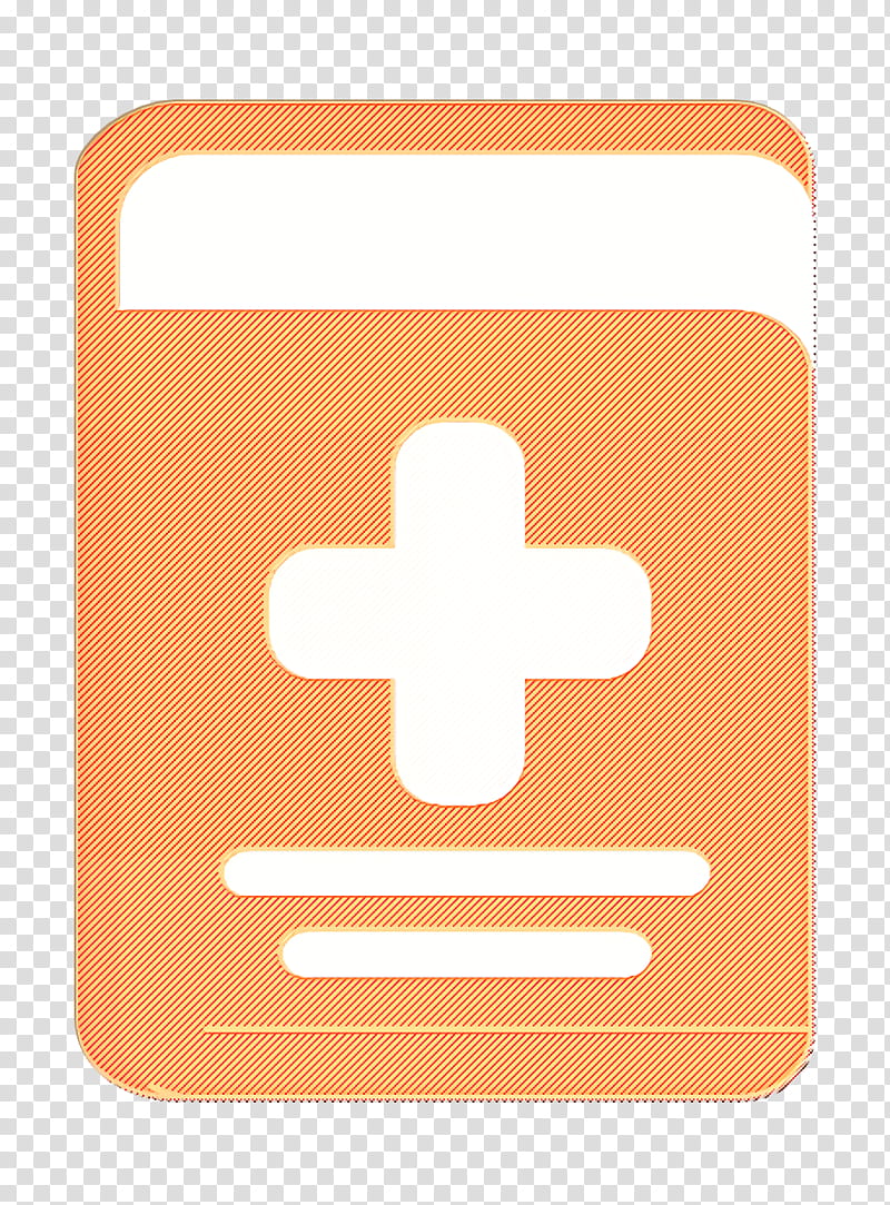 Book icon Medical Elements icon, Orange, Line, Symbol, Cross transparent background PNG clipart