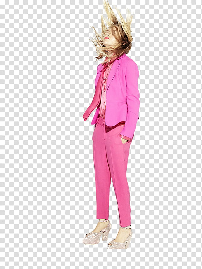 Teresa Palmer , standing woman wearing pink blazer with pink pants transparent background PNG clipart
