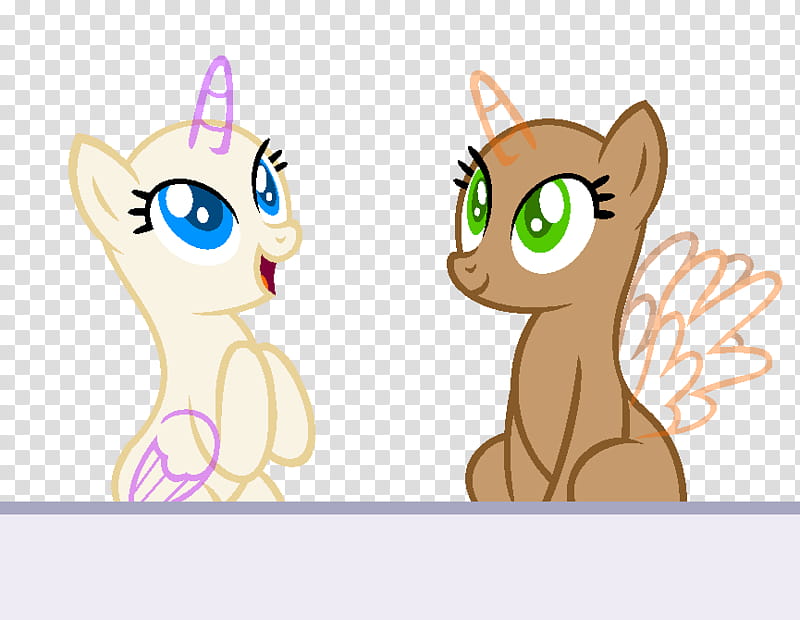 Fanmares MLP base, two brown and white ponies from My Little Pony transparent background PNG clipart