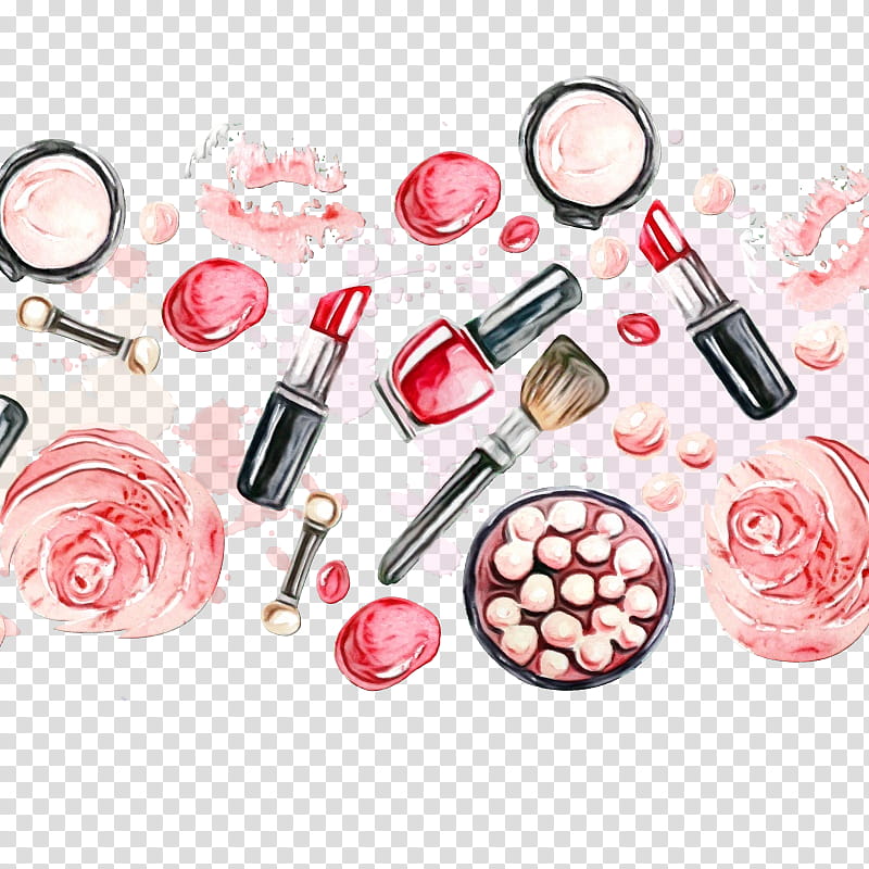 Paint Brush, Watercolor, Wet Ink, Cosmetics, Makeup Brushes, Lip Balm, Cosmetic Packaging, Beauty transparent background PNG clipart