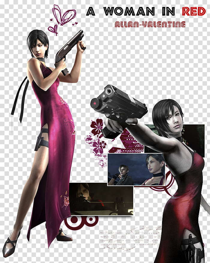 Ada Wong, ID, female anime character with pistol transparent background PNG clipart