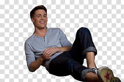 Colton Haynes, man in lying form transparent background PNG clipart