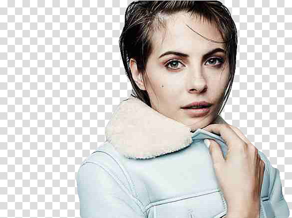 Willa Holland, woman in white jacket transparent background PNG clipart