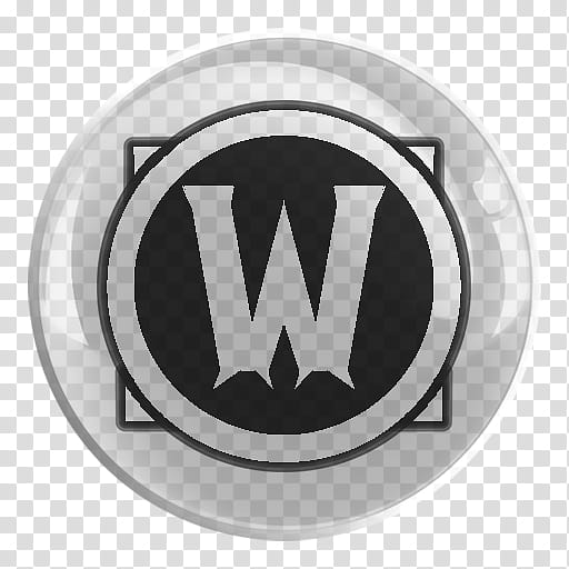 World of Warcraft Glass Icon , WoW Simple, black W logo transparent background PNG clipart