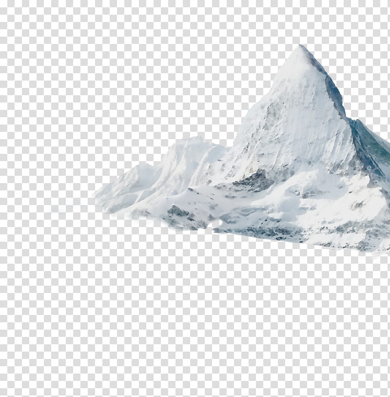 white glacial landform mountainous landforms glacier mountain, Watercolor, Paint, Wet Ink, Ice, Geological Phenomenon, Rock, Iceberg transparent background PNG clipart